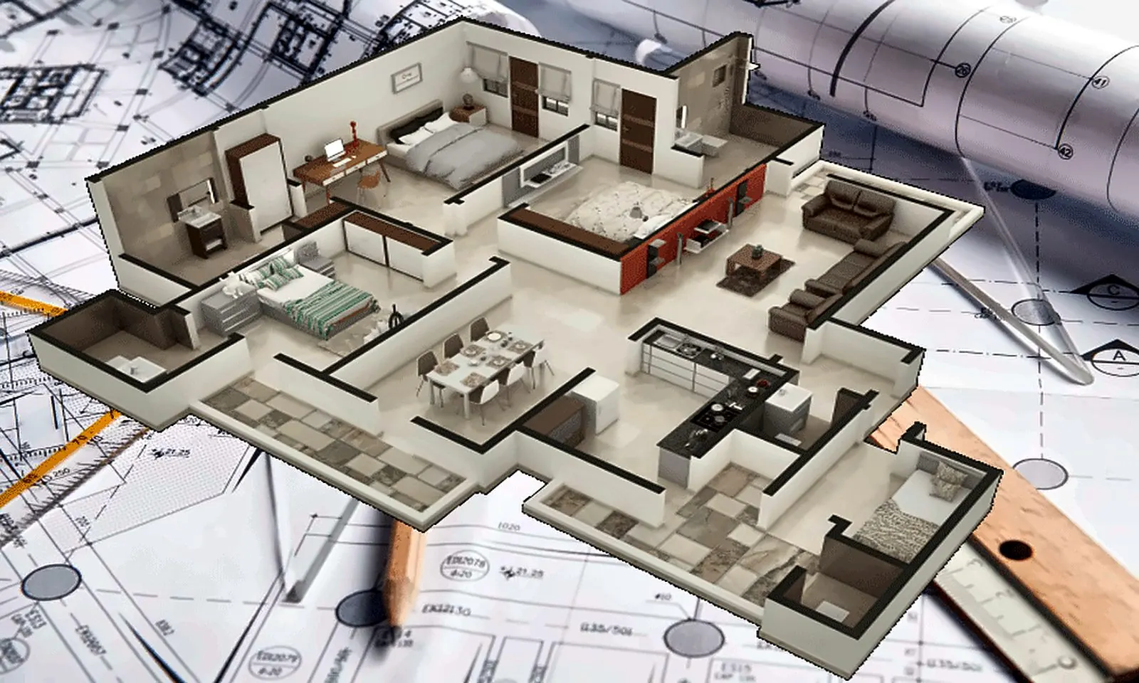 Turnkey layout model on project drawings